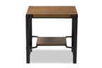 Baxton Studio Solen Antique Black Textured Finished Metal Distressed Wood Occasional End Table
