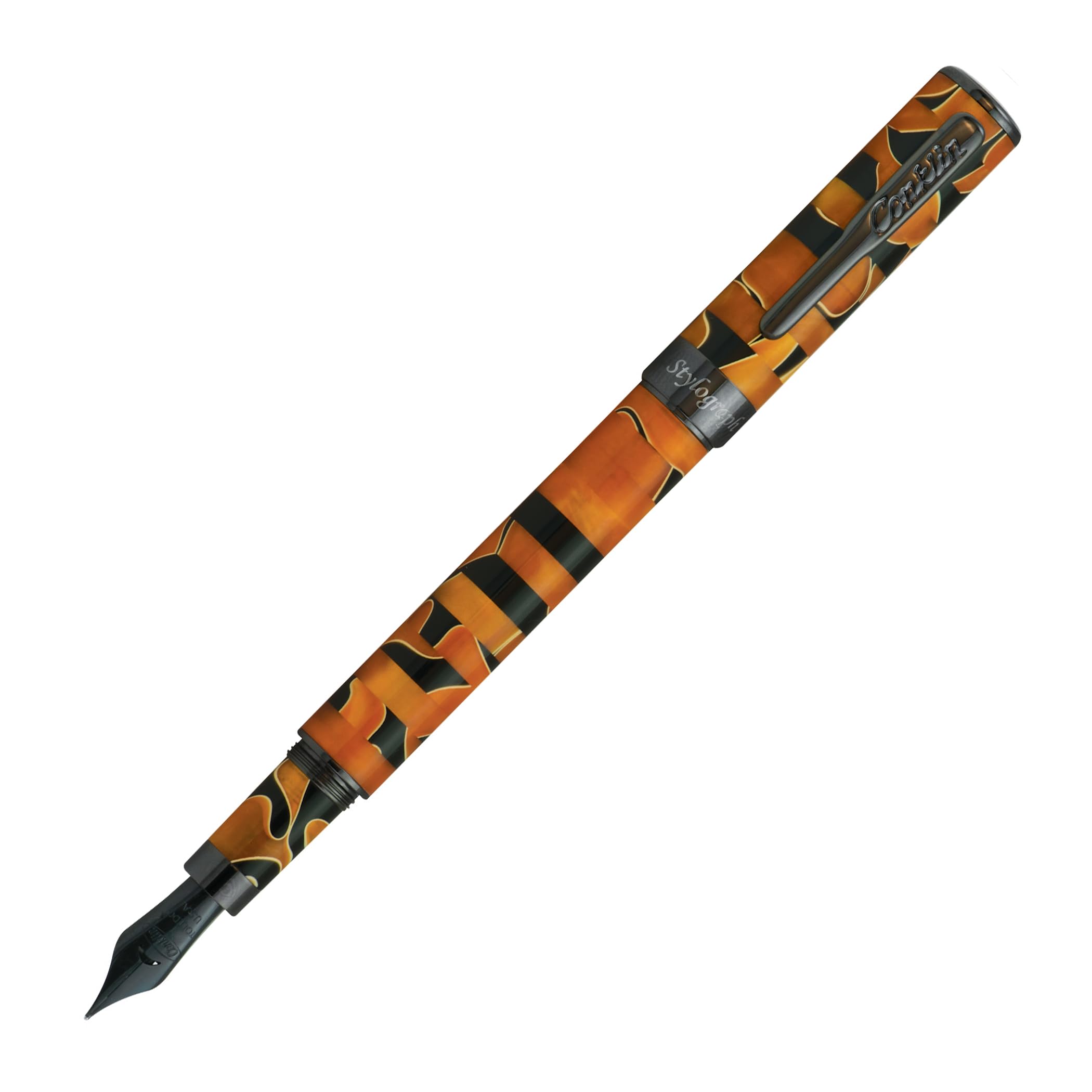 Stylograph Mosaic Fountain Pen Orange/Black- M