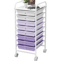 Simple Houseware Utility Cart with 8 Drawers Rolling Storage Art Craft Organizer, Purple