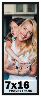 7x16 Frame Black Picture Frame - Complete Modern Photo Frame Includes UV Acrylic Shatter Guard Front, Acid Free Foam Backing Boa