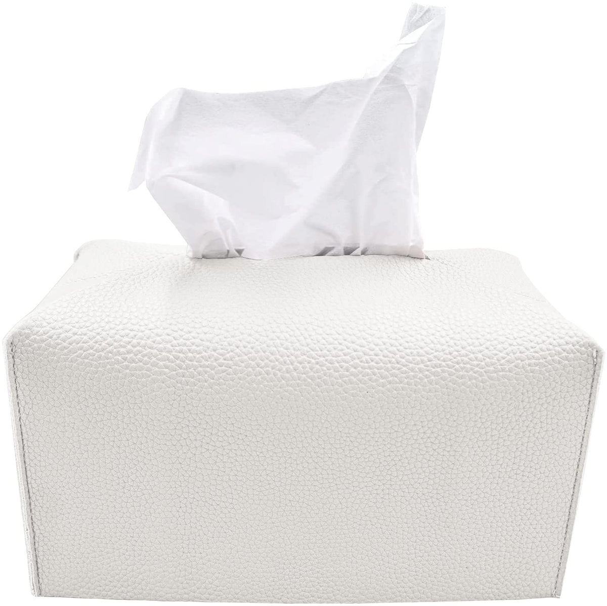 carrotez Tissue Box Cover, [Refined] Modern PU Leather Rectangular Tissue Box Holder - Decorative Holder/Organizer for Bathroom 