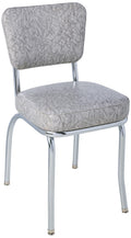 Richardson Seating Cracked Ice Retro Chrome Kitchen Chair with 2 Box Seat, Grey