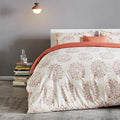 Sleep Zone Bedding Duvet Cover Sets Printed Damask Pattern 120Gsm Ultra Soft Zipper Closure Corner Tiesdamask Beige,Full/Queen (