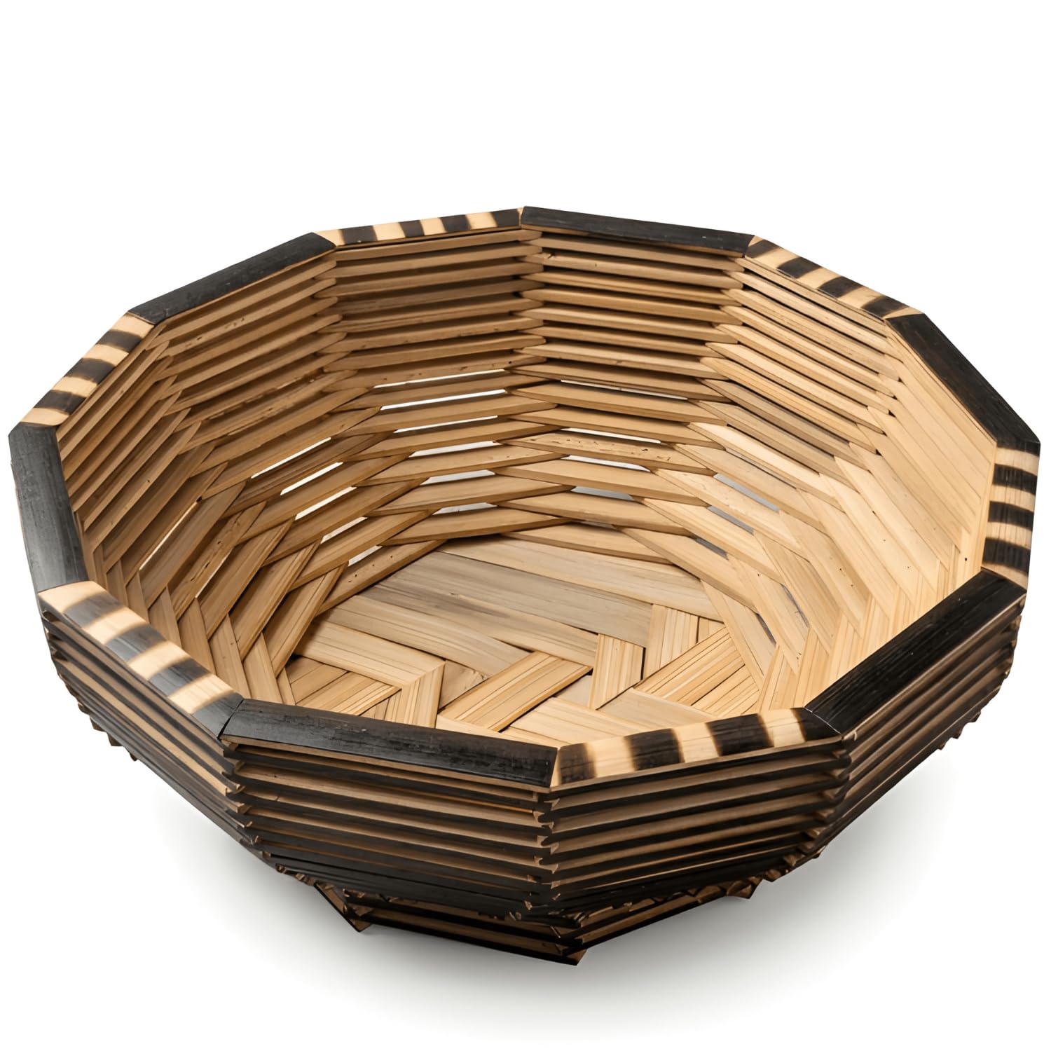 Hetmantra Handmade Bamboo Roti Basket For Fruits & Roti, Kitchen Storage Tokri For Vegetables, Multipurpose Bamboo Organizer For