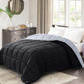Homelike Moment King Lightweight Comforter Black - All Season Down Alternative Bed Comforter Summer Duvet Insert Quilted Reversi