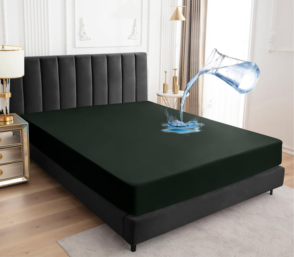 Sufdari Full Size Mattress Protector,Waterproof Mattress Protector,Fitted Sheet Style Mattress Cover With 18' Deep Pocket,Washable And Comfortable-Green,Full