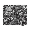 Nicokee Gaming Mouse Pad Pattern Automobile Car Parts Monochrome Black And White Auto Automotive Non-Slip Rubber Mouse Pad For C