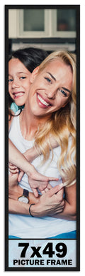 7x49 Frame Black Picture Frame - Complete Modern Photo Frame Includes UV Acrylic Shatter Guard Front, Acid Free Foam Backing Boa