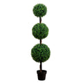 Nearly Natural 5ft. Artificial Triple Ball Boxwood Topiary Tree (Indoor/Outdoor)