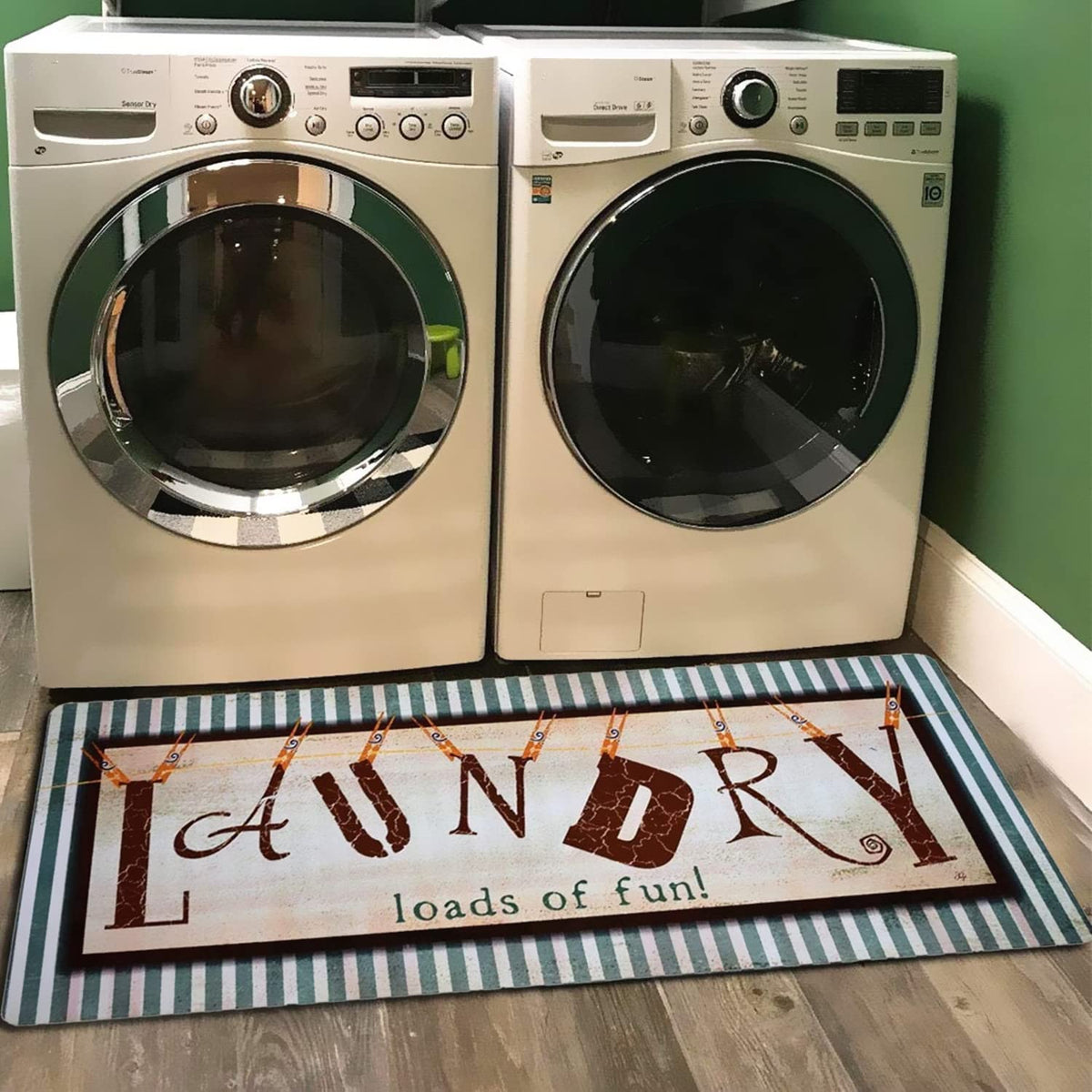 Ukeler Laundry Rug, Non Skid Laundry Room Cheap Wash House Mat Waterproof Floor Runners for Bath Room 20x59