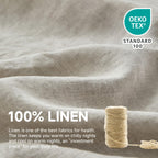 Simple&Opulence 100% Linen Duvet Cover Set With Washed-French Flax-3 Pieces Solid Color Basic Style Bedding Set-Breathable Soft
