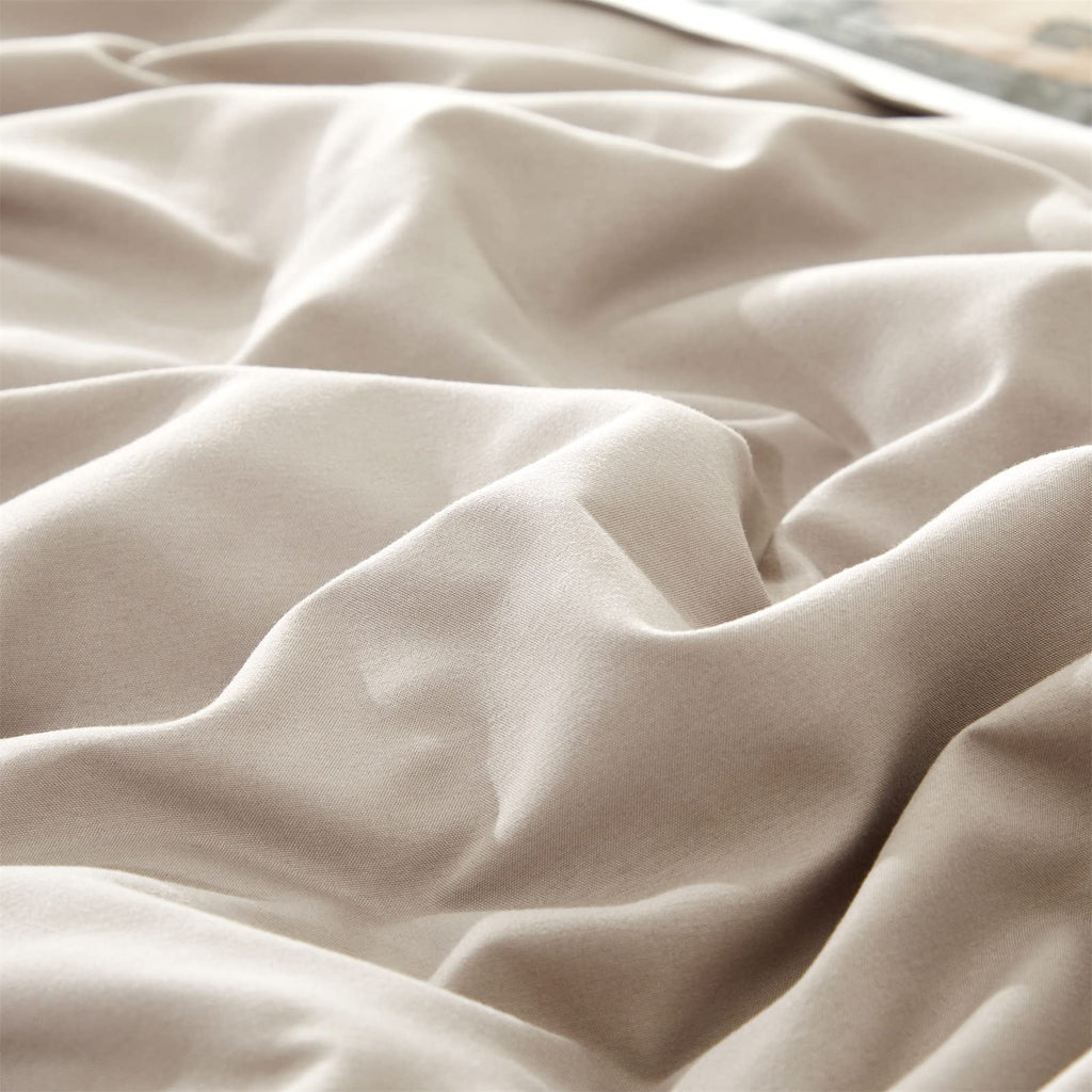Clothknow Khaki Beige Comforter Set Twin 3Pcs Oatmeal Bedding Comforter Sets Beige Coffee Comforter Soft Light Khaki Comforter S