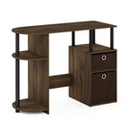 Furinno Jaya Simplistic Computer Study Desk, Columbia Walnut/Black/Dark Brown