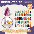 Junkin 100 Pieces Geode Agate Slice Crystals Bulk Polished Geodes Stones Agate Light Table Slices Crystals Healing Irregular Aga