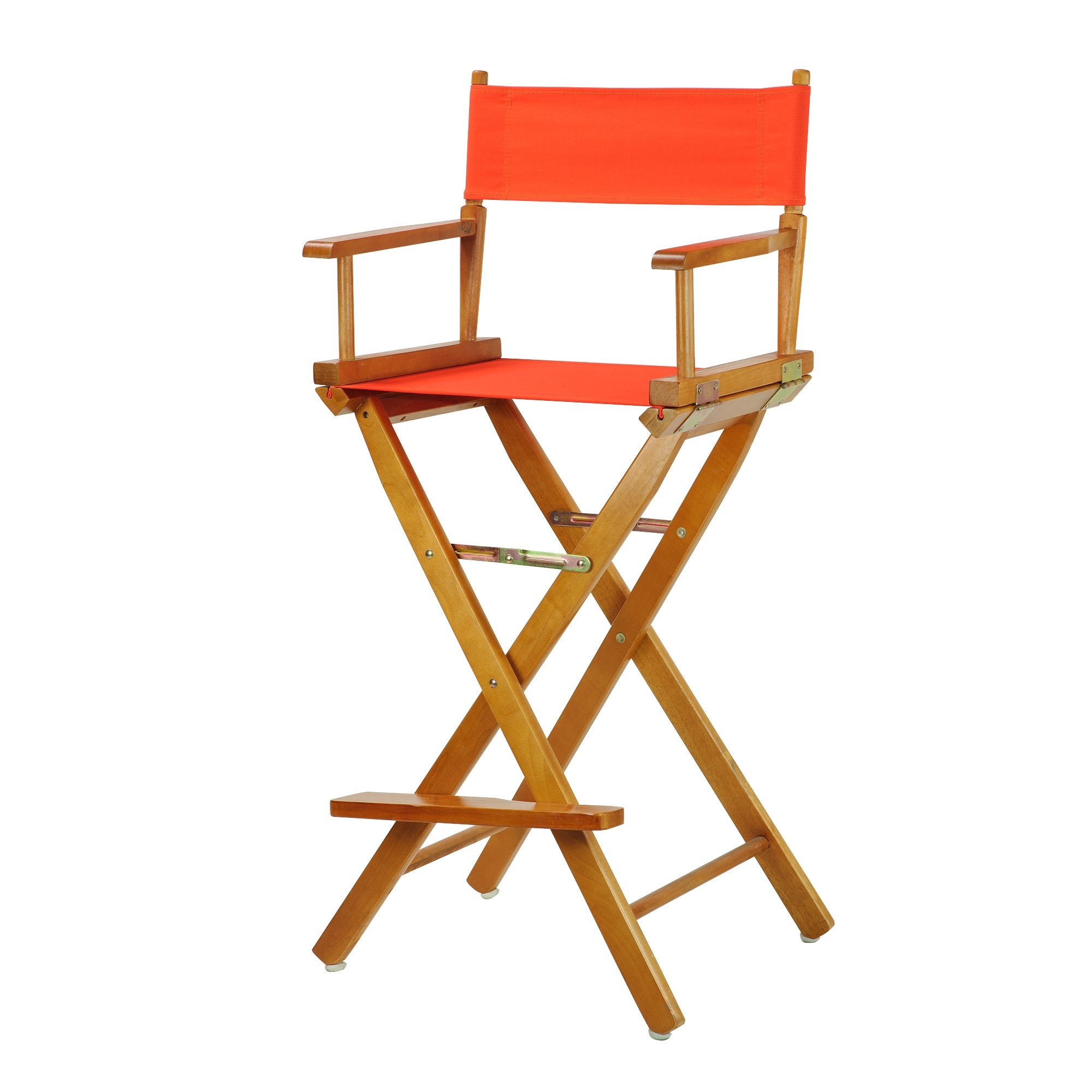 Casual Home 30 Directors Chair Honey Oak Frame-with Orange Canvas, Bar Height