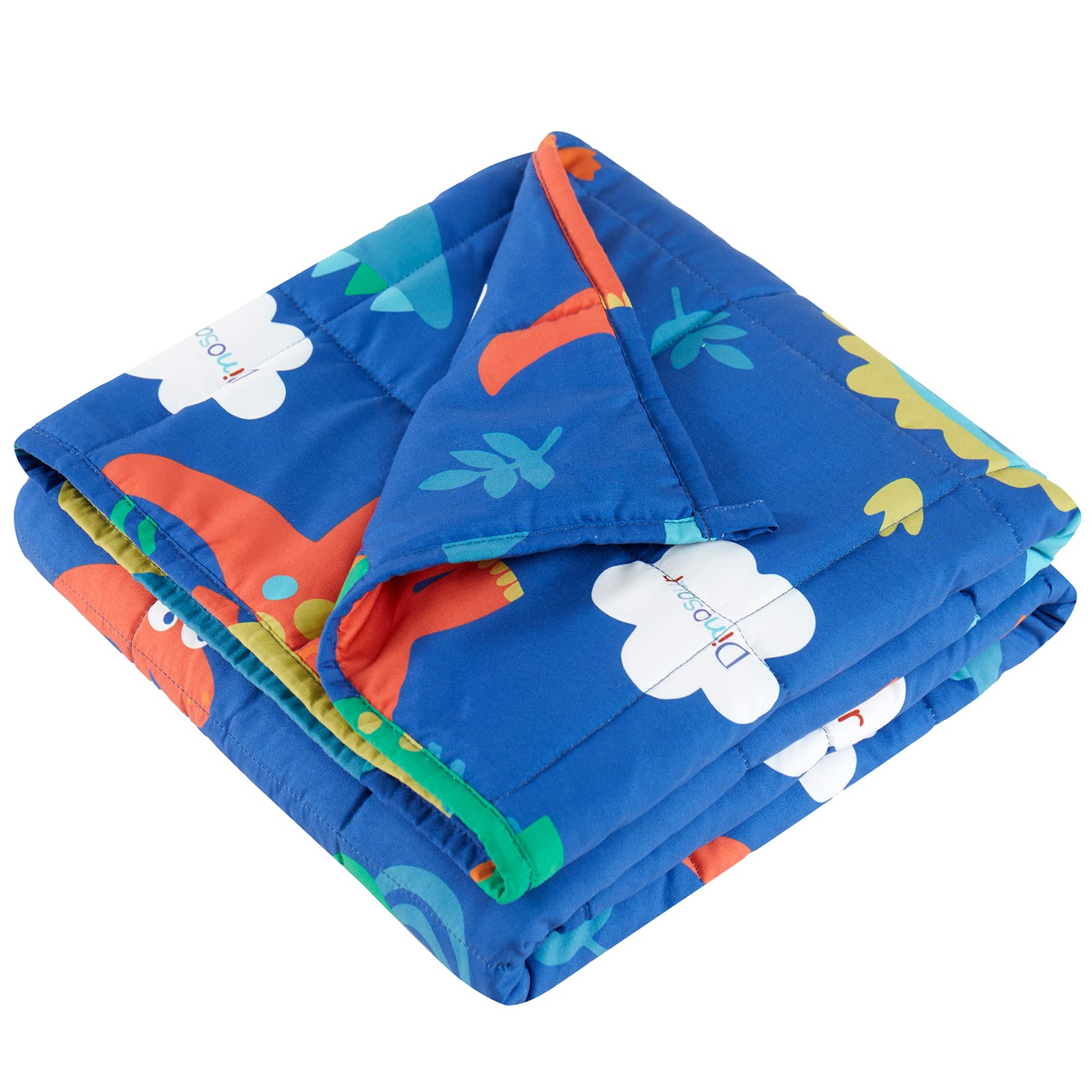 Hosukko Weighted Blanket - Weighted Blanket 10 Lbs Blue Dinosaur Heavy Blanket - Small Size Bresthable Blanket(41 * 60 Inches, 1