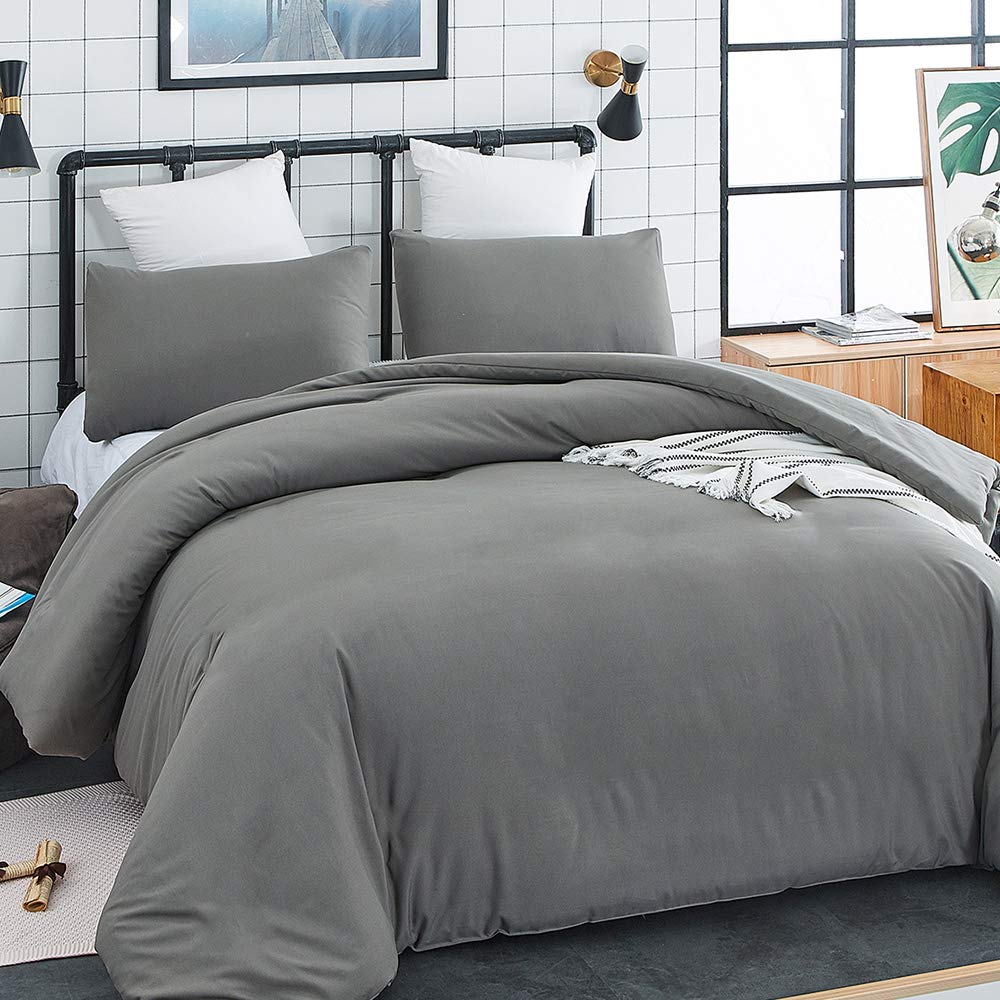 Clothknow Dark Grey King Size Comforter Set 3Pcs Gray Bedding Comforter Sets Grey Comforter King Men Comforter Women Comforter Dark Gray Comforter Sets King
