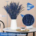 2 Bundles Dried Blue Preserved Lavender Flowers Bouquet-15''-17'' Blue Dried Flower For Home Wedding Shower Vase Centerpeice Bab