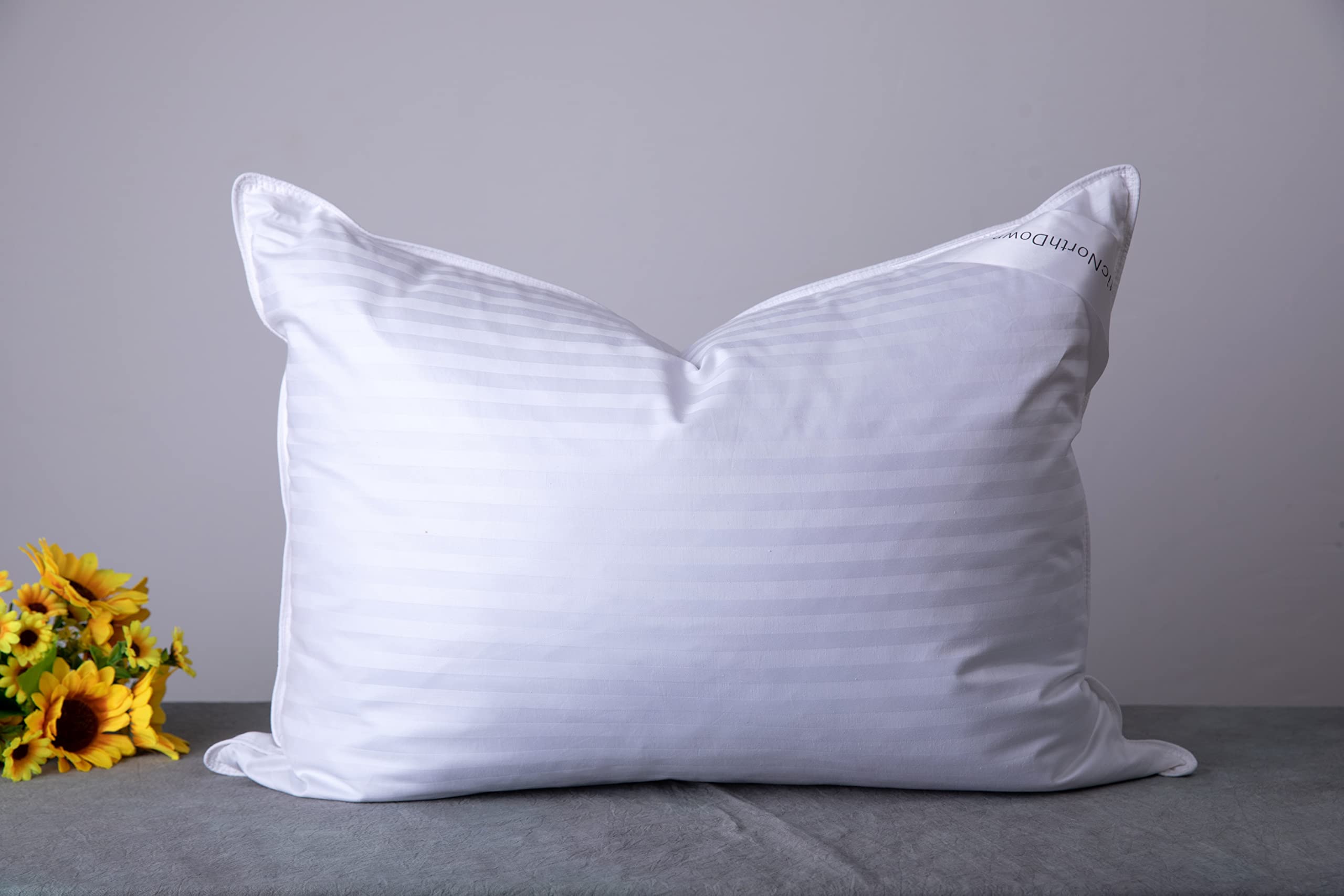 Arcticnorthdown Standard Goose Down Feather Hotel Collection Bed Pillows For Sleeping One Pillow For Back, Stomach Or Side Sleep