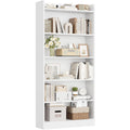Yaheetech 6-Tier Open Bookcase and Bookshelf, Modern Simple Floor Standing Display Storage Shelves with Top Open Compartment for
