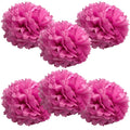 WYZworks Set of 6 - Cranberry 14 - (6 Pack) Tissue Pom Poms Flower, Halloween Party Decorations for Weddings, Birthday, Bridal, 