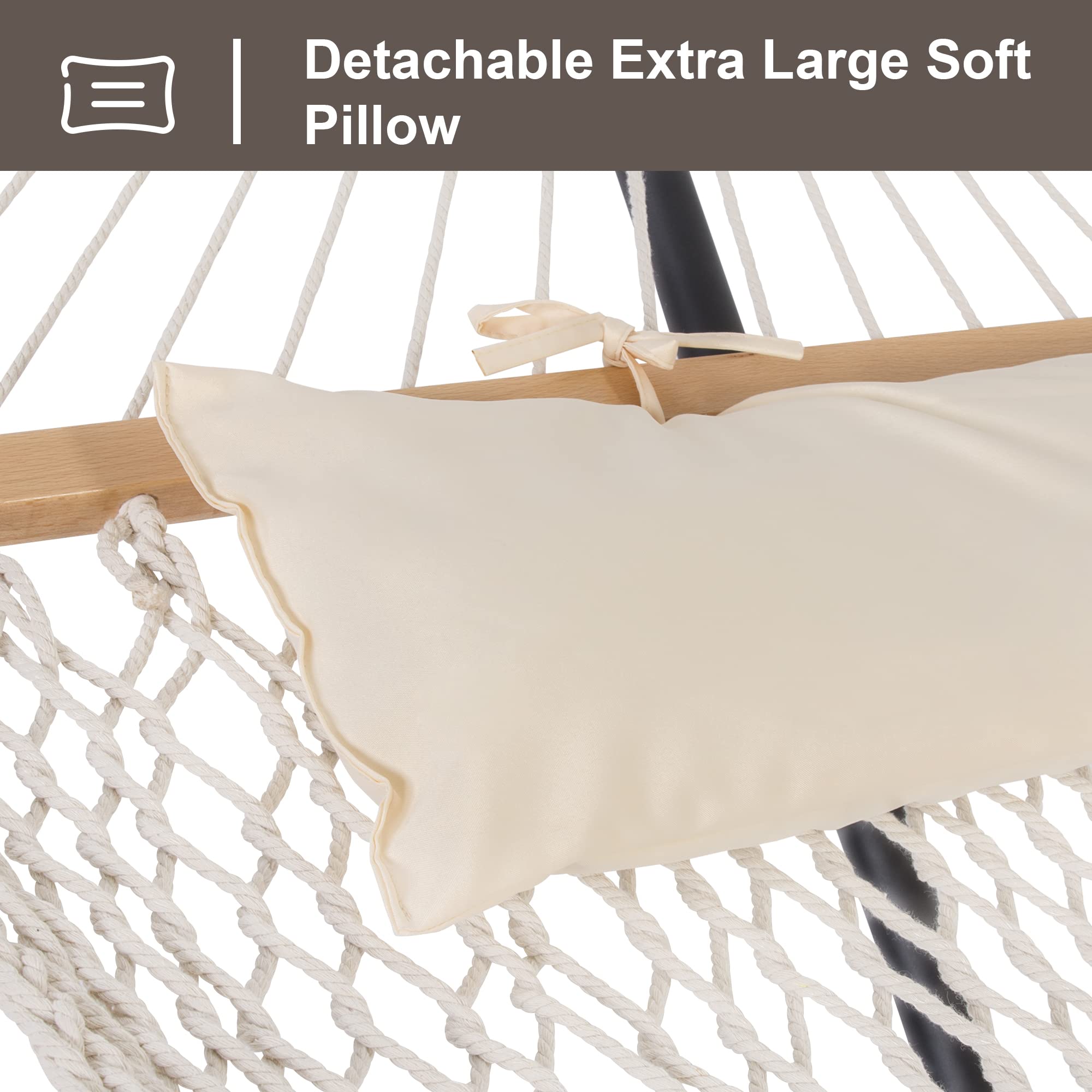 Suncreat Two Person Hammock With Stand, Heavy Duty Backyard Hammock And Stand, Gift Box Included, Navy Drops