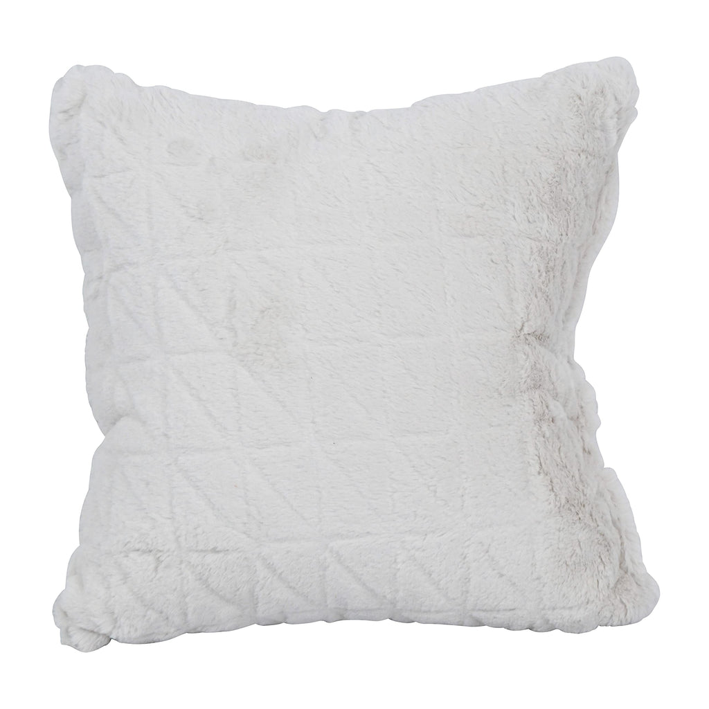 Blazing Needles Square Faux Fur Throw Pillow, 17", Upton Natural