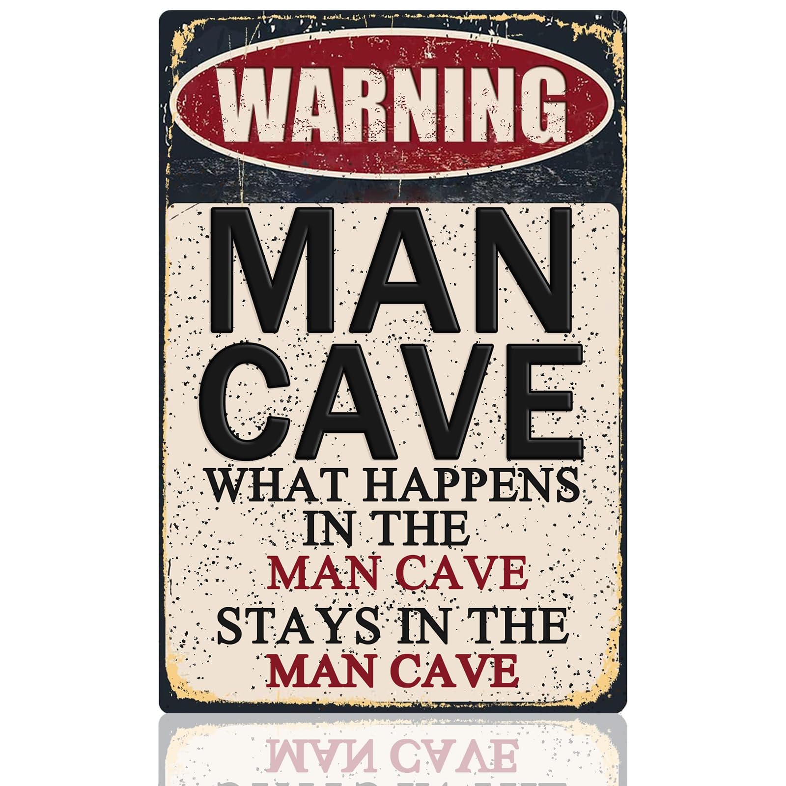Funny Man Cave Sign Man Cave Decor For Men Garage Tin Signs Gifts Mancave Home Bar Wall Art Warning Man Cave What Happens In The