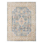 HomeRoots 532005 9 x 13 ft. Blue Floral Traditional Power Loom Rectangle Area Rug