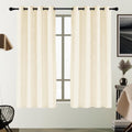 Smiletime Ivory White 63 In Long Velvet Curtains With Grommet, Thermal Insulated Super Soft Privacy Noise Reducing Light Blockin