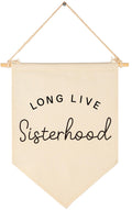 Long Live Sisterhood-New Baby-Sign Above Crib-Flag Wall Decor Gifts for Baby Girls Kids-Canvas Hanging Pennant Banner Wall Decor