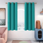 Deconovo Thermal Insulated Blackout Curtains Room Darkening & Energy Saving Solid Grommet Top Curtain Panels For Home Decor Bedroom Windows 2 Panels, Turquoise, 42Wx45L In
