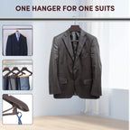 Dedu Suit Hangers For Men 40 Pack, Extra Wide Hangers Non Slip Width 17.7'', Brown Coat Hangers Thick Plastic With Pants Bar 360