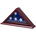 DECOMIL - 3x5 Flag Display Case | Flag Shadow Box (Not for Burial Funeral Flag), Small Flag Display Case ,Solid Wood, Cherry F