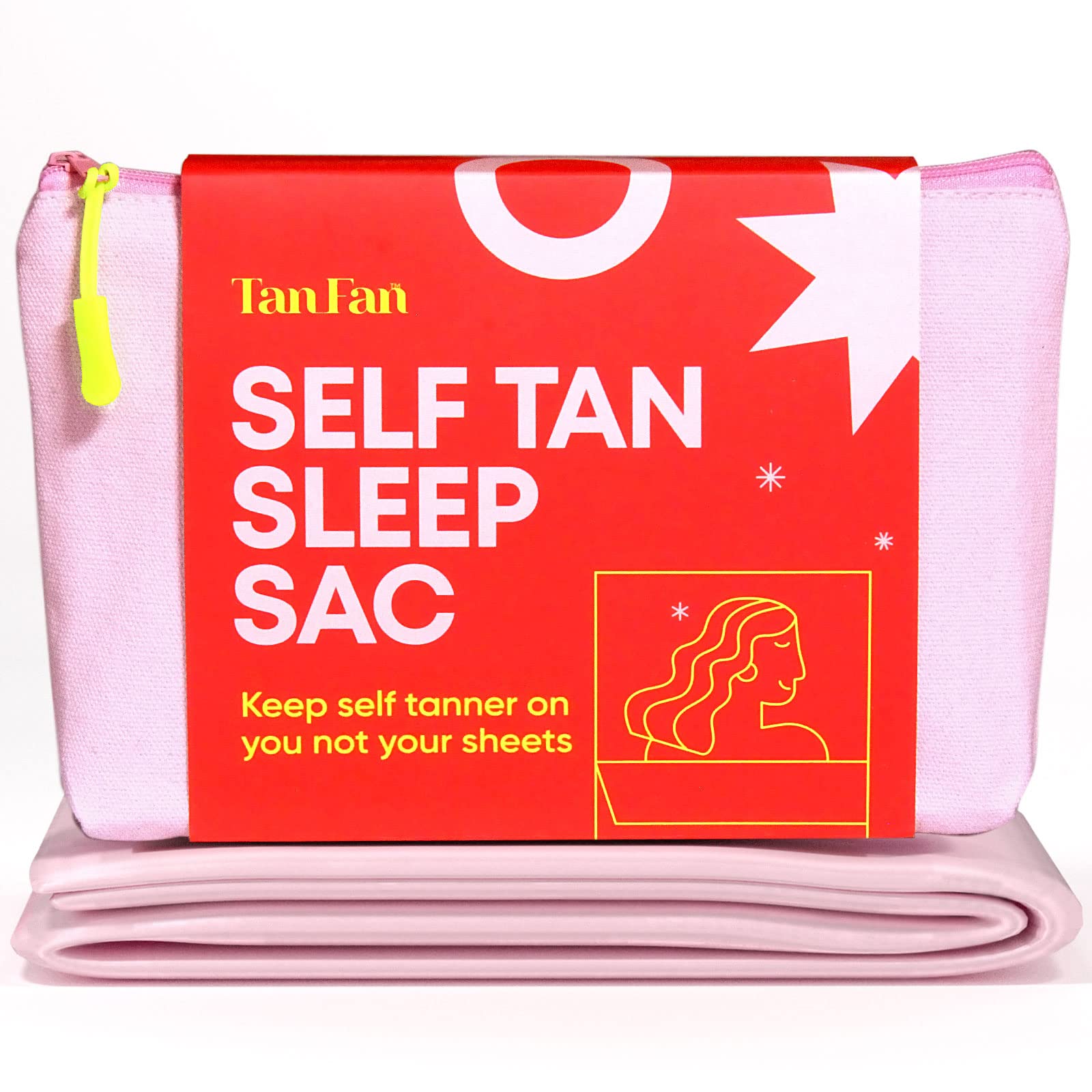 Tan Fan Self Tan Sleep Sac - Keep Sheets Clean From Self Tanner Stains - 100% Cool Silky Lightweight Poly - Wont Transfer Rub Or