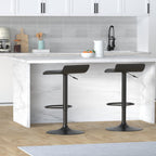 Winsome Wood Set of 2 Obsidian Adjustable Backless Swivel Air Lift Stool, PVC Seat, Black Metal Post and Base
