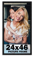 CountryArtHouse 24x46 Black Frame Solid Pine Wood Picture Frame - Modern Photo Frame Includes UV Acrylic Shatter Guard Front, Ac
