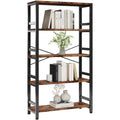 IRONCK Bookshelves and Bookcases, 31.5in Wide Shelf 5-Tier Ladder Shelf 110lbs/shelf Vintage Industrial Style Bookcase for Bedro