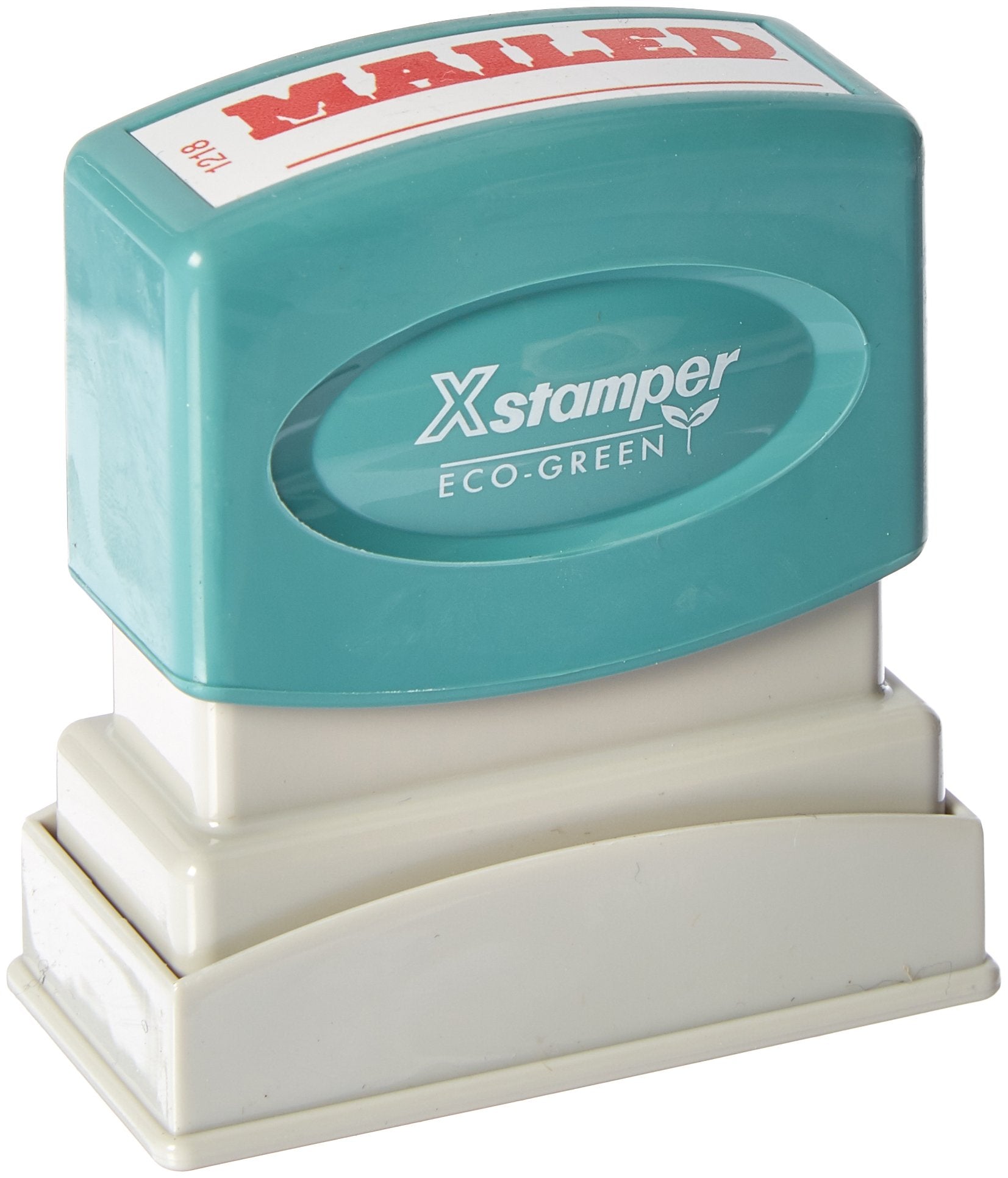 Xstamper 1218 Mailed With Space For Initial Or Date, Pre Inked Laser Engraved Rubber Stamp, Red Ink, Impression Size: 1/2' X 1-