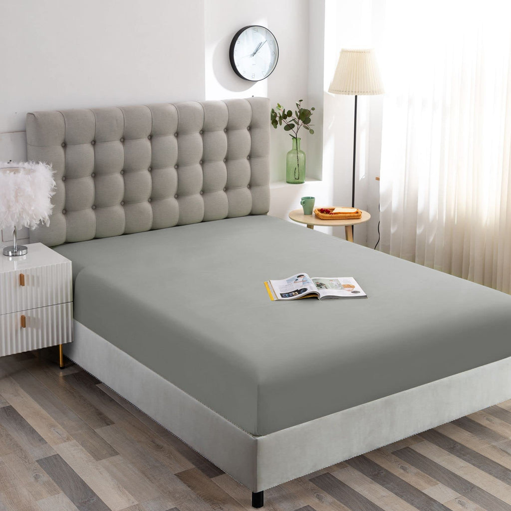 Ghooss Deep Pocket Fitted Sheet,Gray Full Fitted Sheet Only,Hotel Luxury 1500 Bedding - Wrinkle, Fade And Stain Resistant-1 Pack
