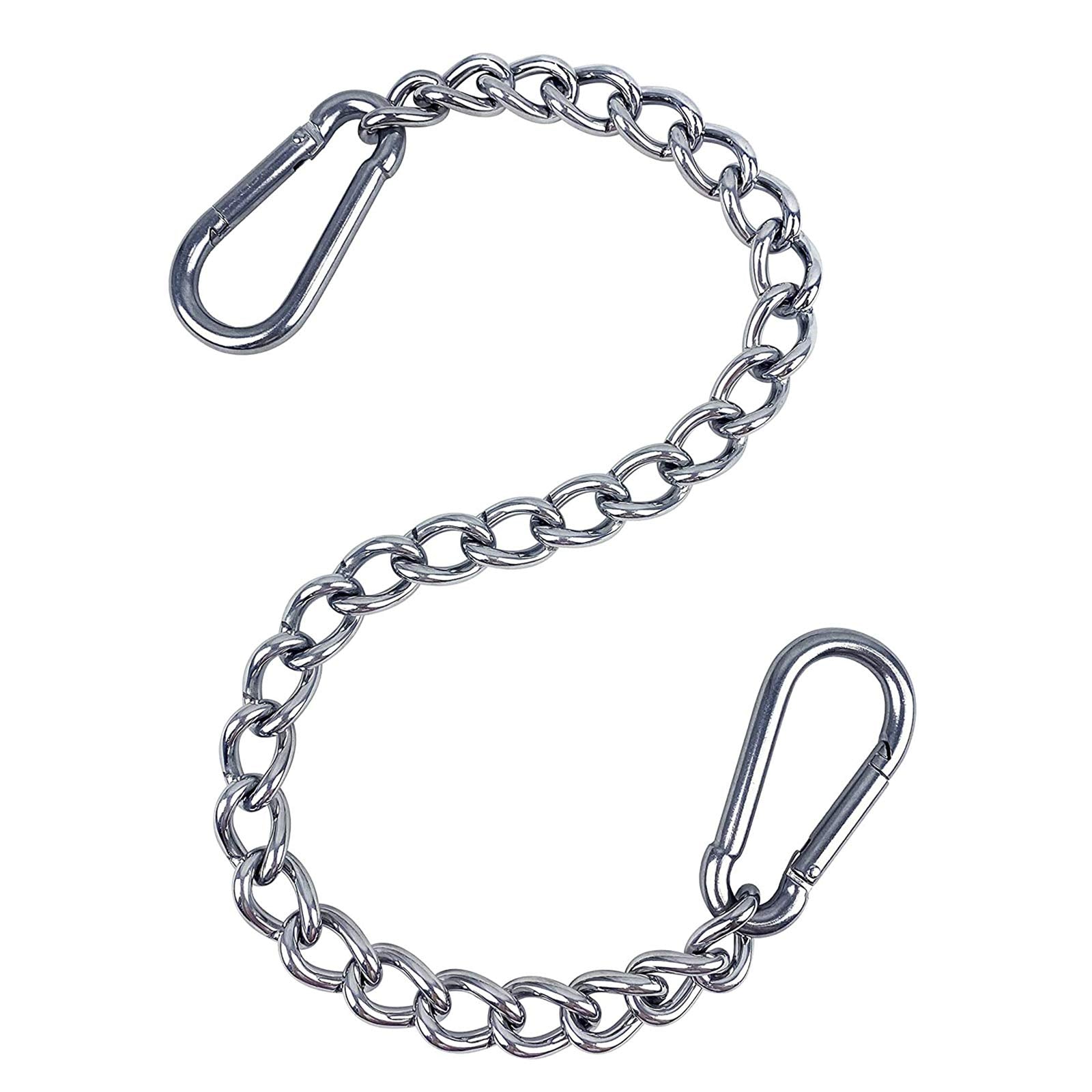Sfeexun Hanging Chair Chain With Carabiners, Heavy Duty 660Lbs Capacity Stainless Steel Hanging Kits For Punching Bags Hammocks