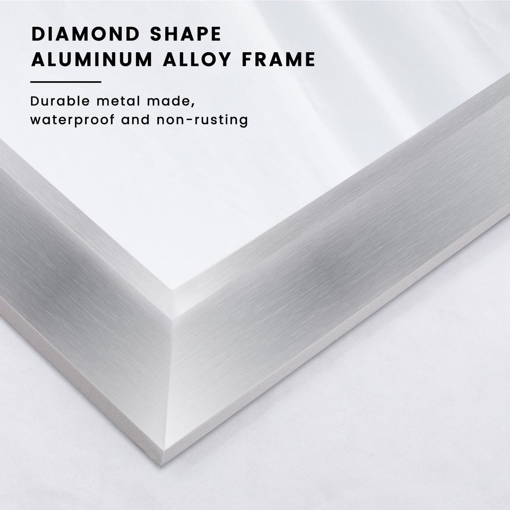 Amorho 24X32 Inch Bathroom Mirror Silver, Thick Metal Framed Wall Mirrors For Over Sink, Brushed Nickel Mirror Perfect For Bedro