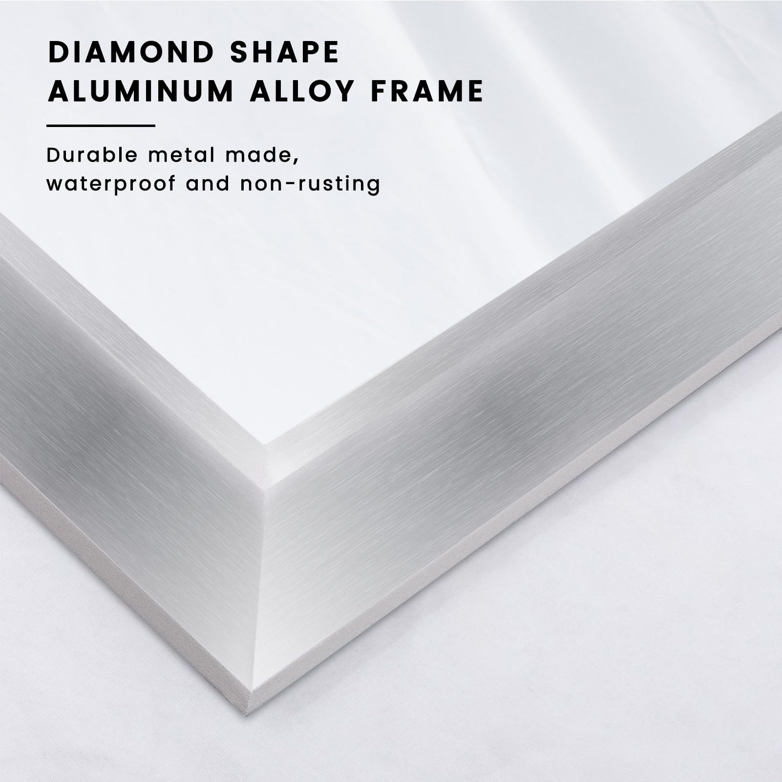 Amorho 50X30 Inch Bathroom Mirror Silver, Thick Metal Framed Wall Mirrors For Over Sink, Brushed Nickel Mirror Perfect For Bedro