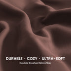 Sleep Zone Nanotex Super Soft Cooling King Bed Sheets Set 4 Piece - Easy Care Fitted Flat Sheet & Pillowcase Sets - Wrinkle Free, Fade Resistant, Deep Pocket 16' (Brown, King)