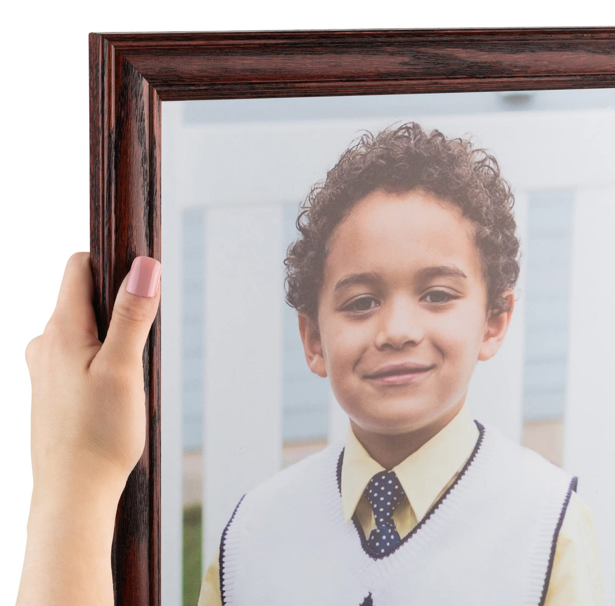 ArtToFrames 11x21 inch Cherry stain on Solid Red Oak Wood Picture Frame, 2WOM0066-59504-YCHY-11x21