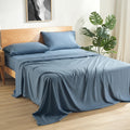 Sleep Zone 4 Pieces Bed Sheets And Pillowcase Sets, Deep Pocket With Fitted Sheet, Flat Sheet, 2 Pillowcases, Breathable & Skin-