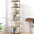 5Tier Rotating Bookshelf, 360  Display Stackable Spinning Bookshelf Tower,Round Space Saving Tall Floor Standing Swivel Bookcase