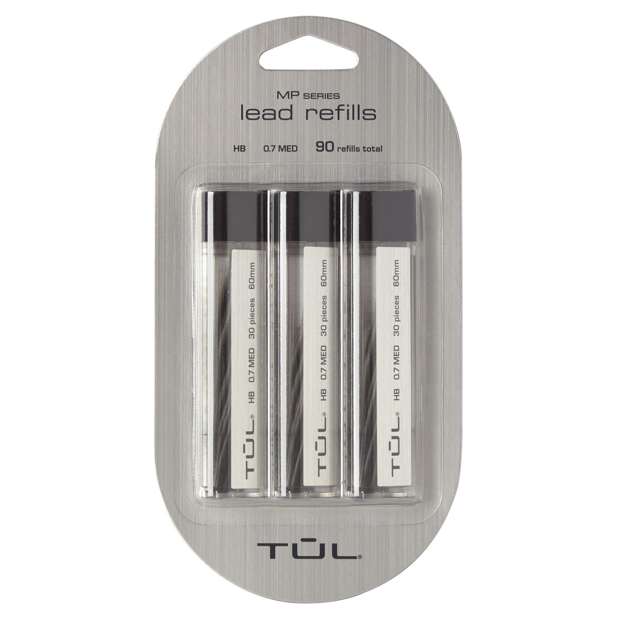 Tul Lead Refills, 0.7 Mm, Hb Hardness, 30 Leads Per Tube, Pack Of 3 Tubes