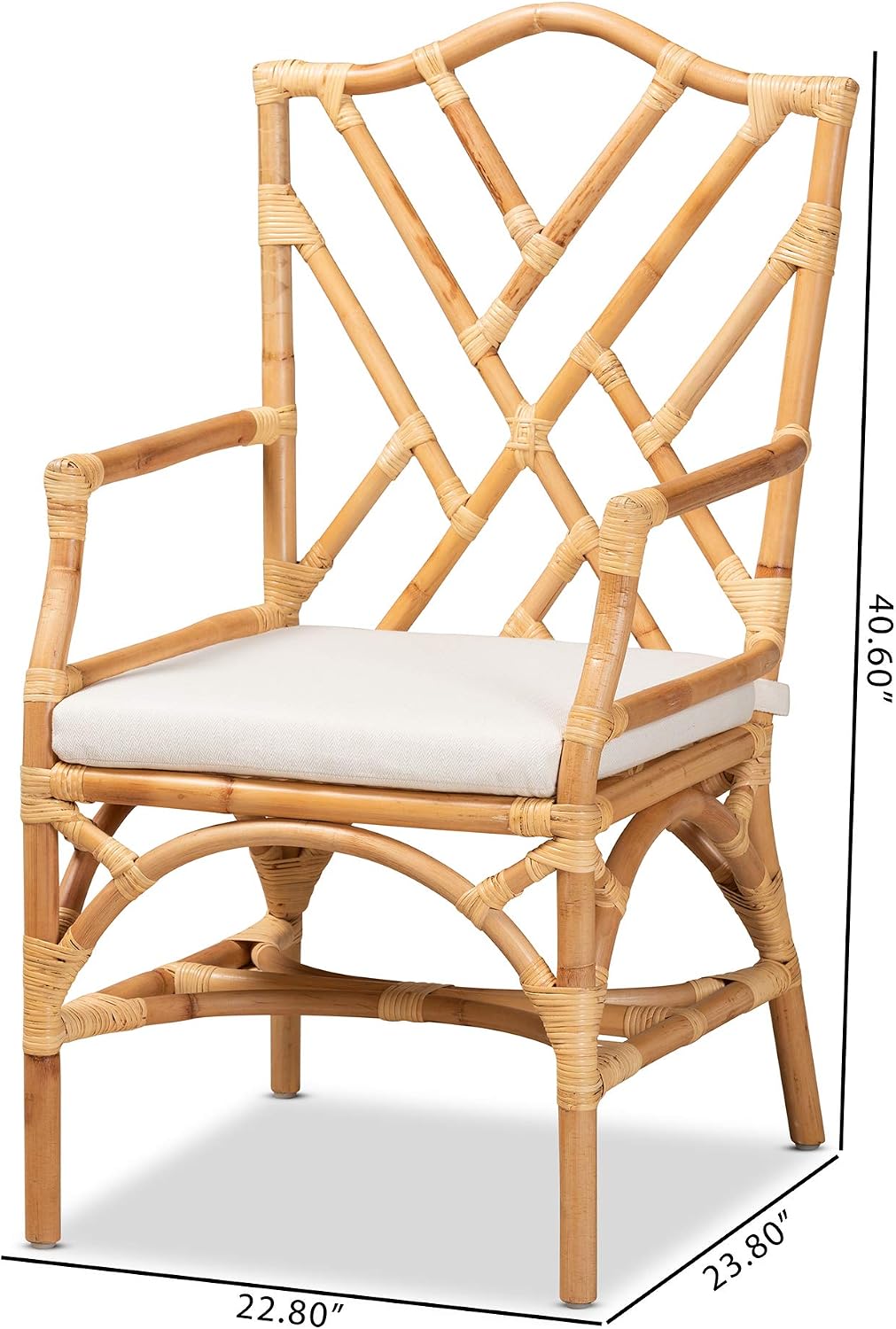 Baxton Studio Delta Modern and Contemporary Natural Finished Rattan Dining Chair