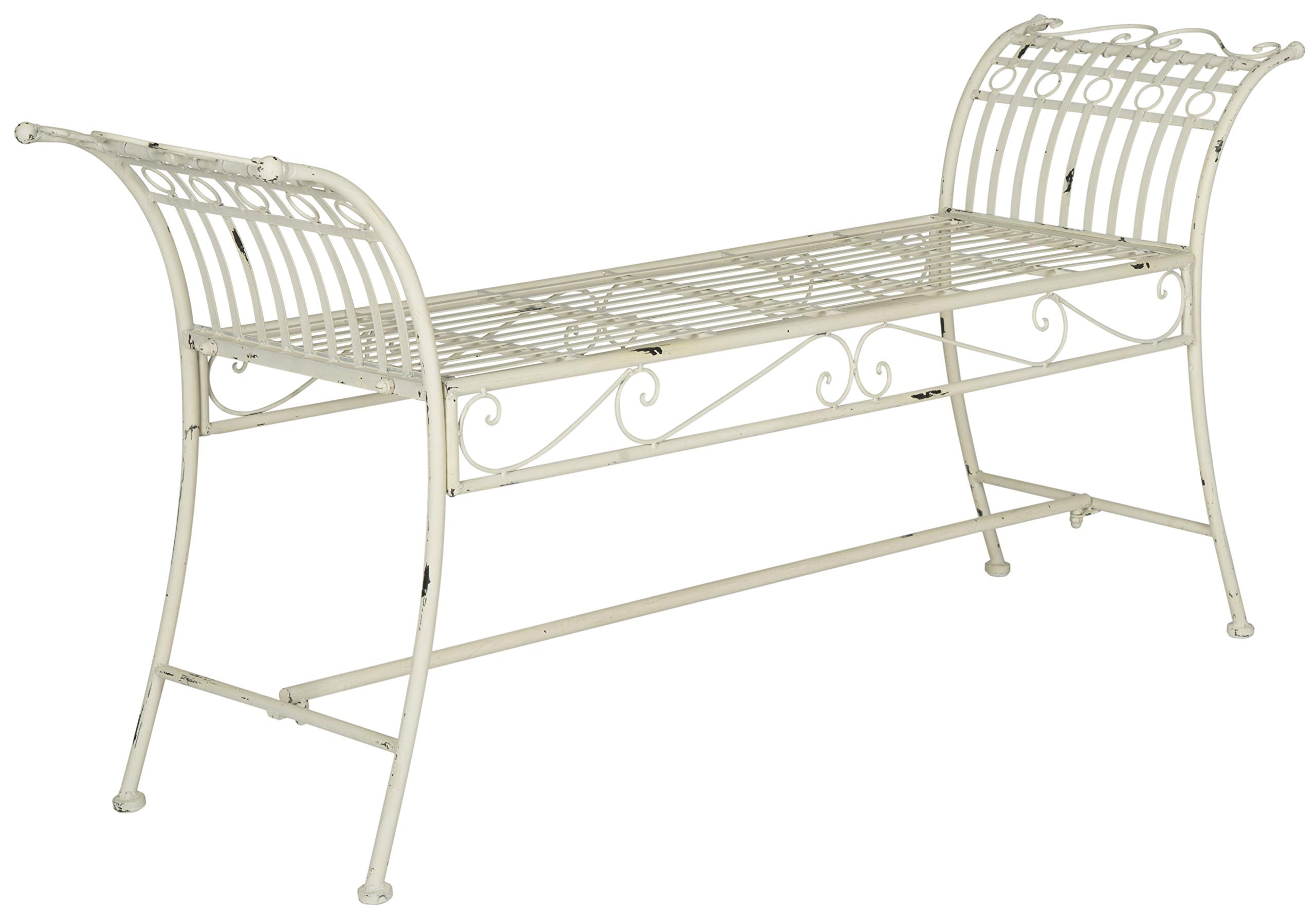 Safavieh Outdoor Collection Hadley Antique White Bench